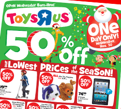 Toys R Us one day sale