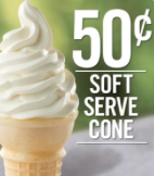 Burger King ice cream cone 50 cents