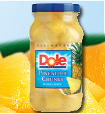 Dole pineapple chunks jar Dole pineapple chunks jar