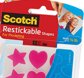 Scotch restickable shapes